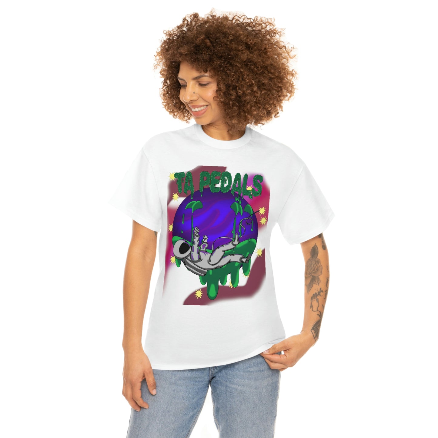 AcidNaut-TA Pedals Art Line-Unisex Heavy Cotton Tee