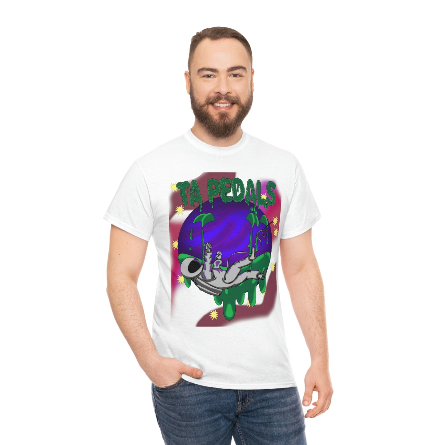 AcidNaut-TA Pedals Art Line-Unisex Heavy Cotton Tee